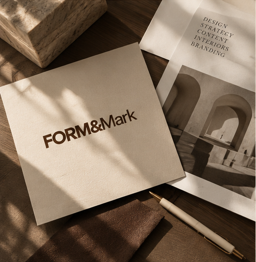 AI-generated Form and Mark visual branding stationery